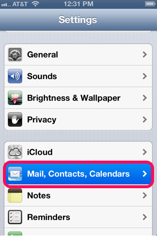 outgoing server settings iphone